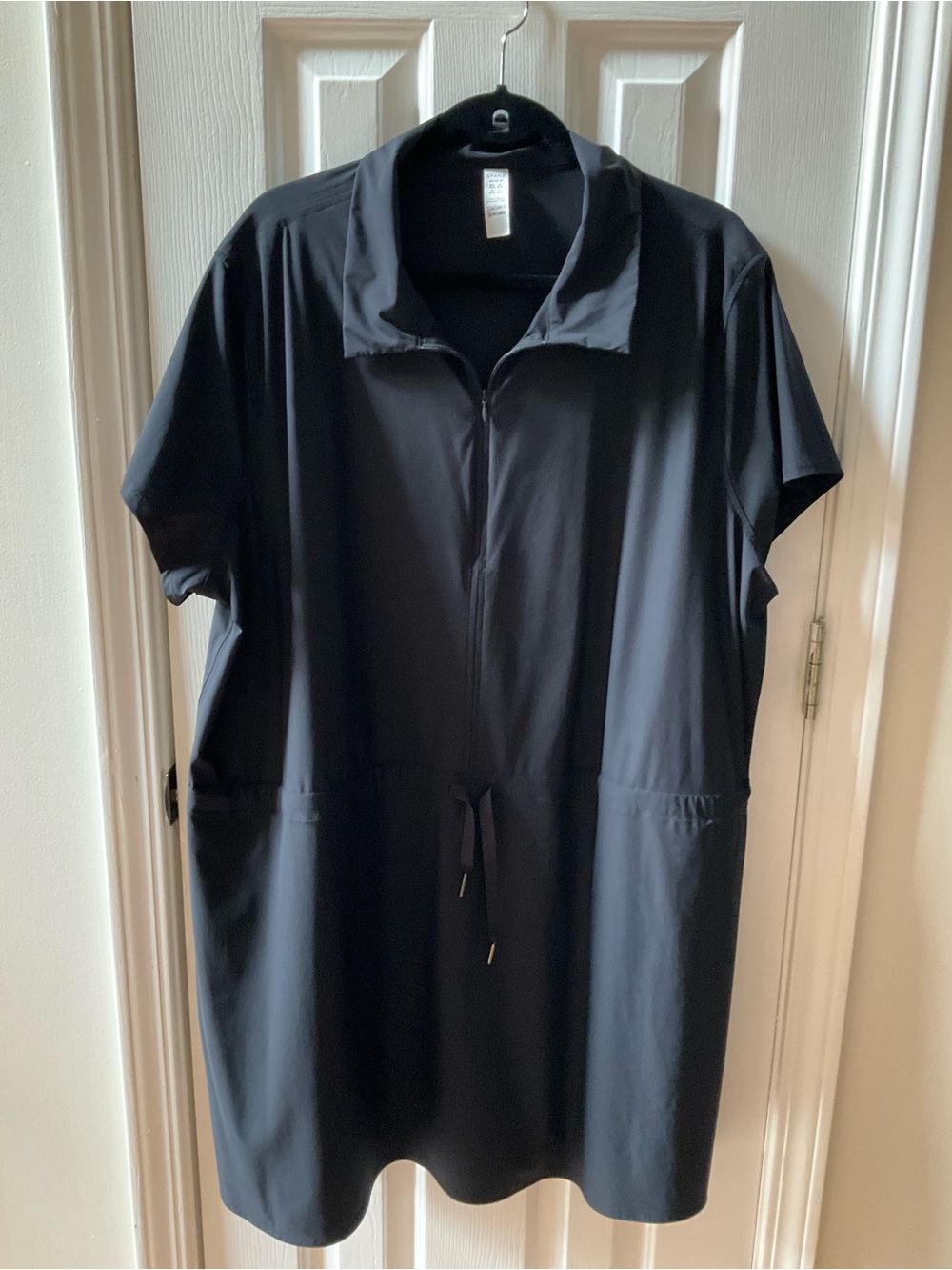 SPANX Sunshine Dress 3X Navy UPF 50+ Stretch Drawstring Waist Pockets